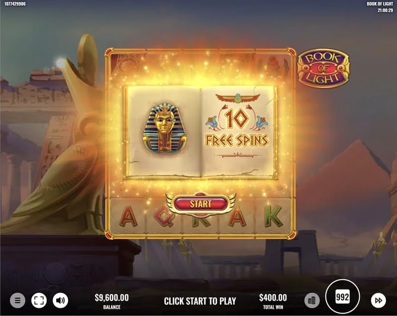 Book of Lights – Free Spins indítása és bővülő szimbólum